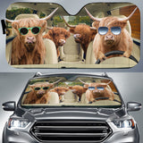 Joycorners Highland Cattle CAR All Over Printed 3D Sun Shade