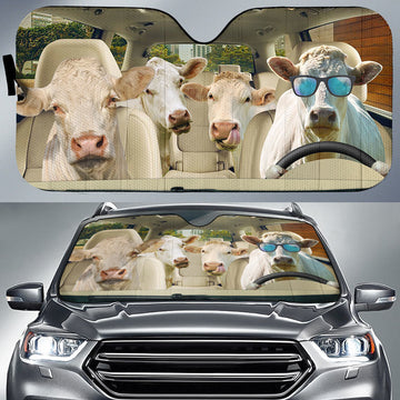 Joycorners Personalized Name Charolais Car All Over Printed 3D Sun Shade