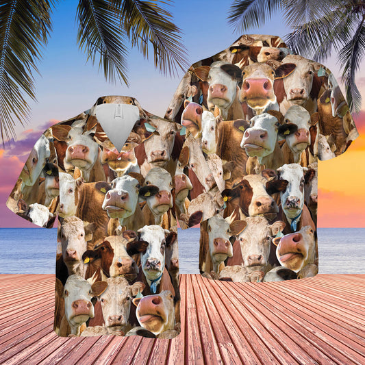 Joycorners Herd Of Hereford All Over Printed 3D Hawaiian Shirt