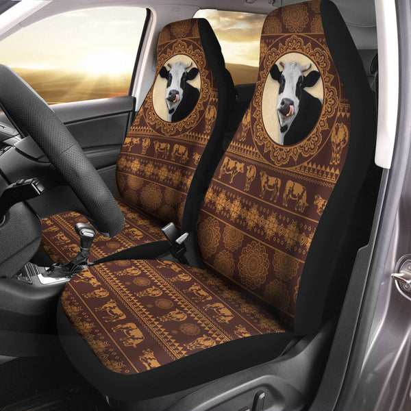 Joycorners Holstein Pattern All Over Printed 3D Car Seat Cover Set (2Pcs)