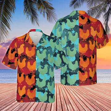 Joycorners Hen Camo Hot And Cold All Over Printed 3D Hawaiian Shirt