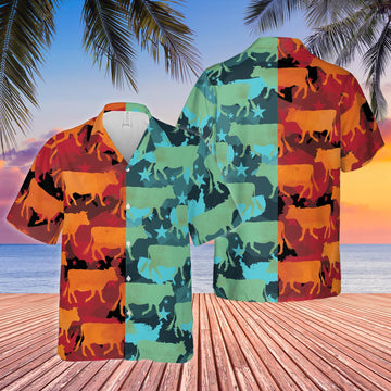 Joycorners Cow Camo Hot And Cold All Over Printed 3D Hawaiian Shirt