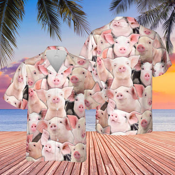 Joycorners Bunch Of Pig All Over Printed 3D Hawaiian Shirt