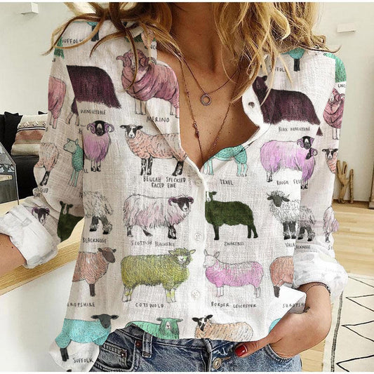 Joycorners Breeds Of Sheep Casual Shirt