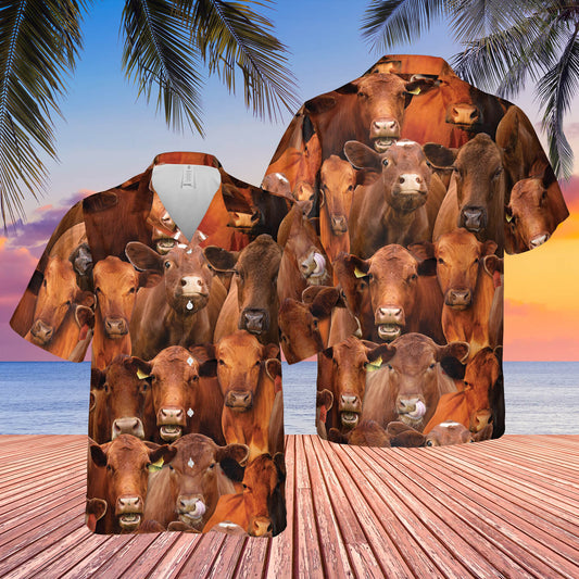 Joycorners Herd Of Red Angus All Over Printed 3D Hawaiian Shirt