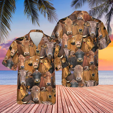 Joycorners Herd Of Gelbvieh All Over Printed 3D Hawaiian Shirt