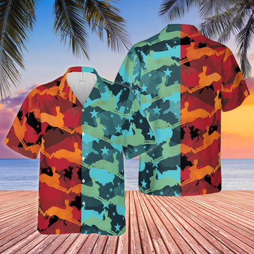 Joycorners Rabbit Camo Hot And Cold All Over Printed 3D Hawaiian Shirt
