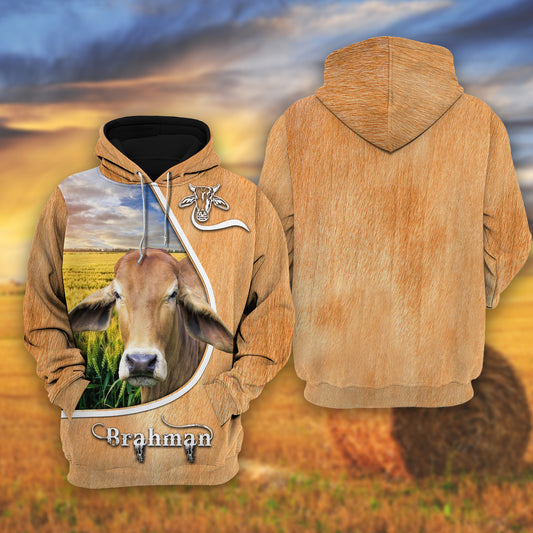 Joycorners Brahman On The Wheat Field All Over Printed 3D Shirts