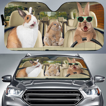 Joycorners Rabbit CAR All Over Printed 3D Sun Shade