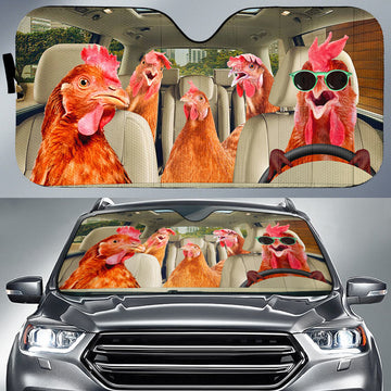 Joycorners Driving Sunglasses Chickens All Over Printed 3D Sun Shade