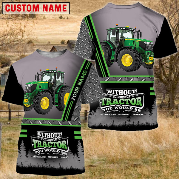 Joycorners Personalized Name Green Tractor 2 All Printed 3D Hawaiian Shirt