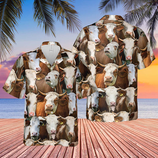 Joycorners Herd Of Simmental All Over Printed 3D Hawaiian Shirt