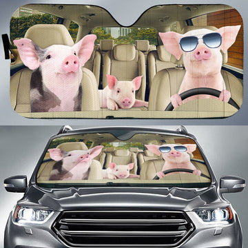 Joycorners Pigs CAR All Over Printed 3D Sun Shade