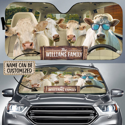 Joycorners Personalized Name Charolais Car All Over Printed 3D Sun Shade