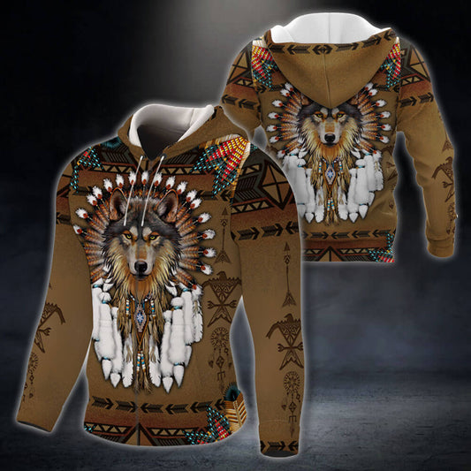 Joycorners Native American Wolf All Over Printed 3D Shirts