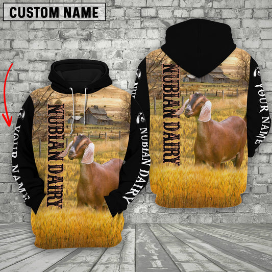 Joycorners Personalized Name Nubian Goat On The Farm 3D Hoodie