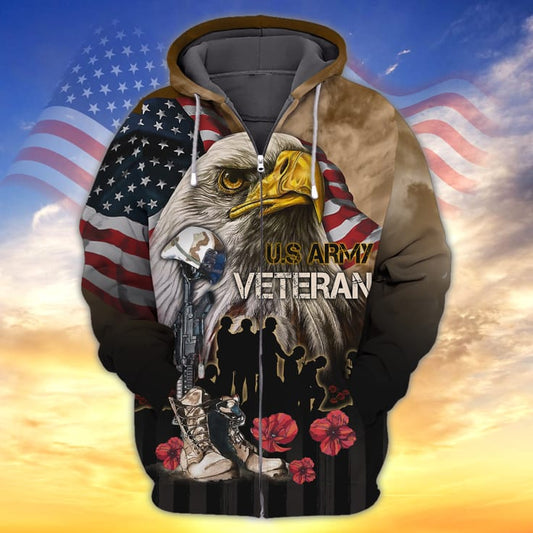 Joycorners U.S Army Veteran  - Eagle And Soldiers All Over Printed 3D Shirts