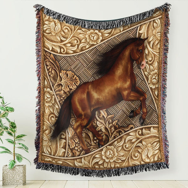 Joycorners Horse All Over Printed 3D Woven Blanket
