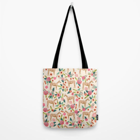 Joycorners Palomino Horse Floral Pattern Light Yellow All Over Printed 3D Tote Bag