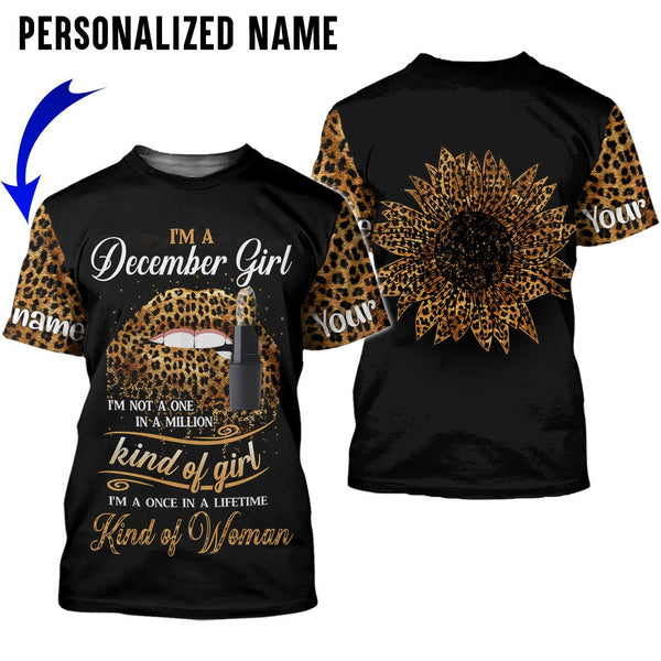 Joycorners Personalized Name I'm A December Girl I'm Not A One In A Million Kind Of Girl I'm A Once In A Lifetime All Over Printed 3D Shirts