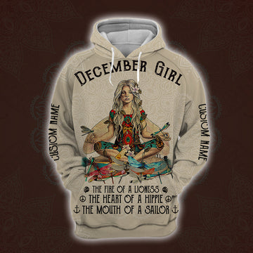 Joycorners Personalized Name December Yoga Girl Full Printing Shirt Maria 3D All Over Printed