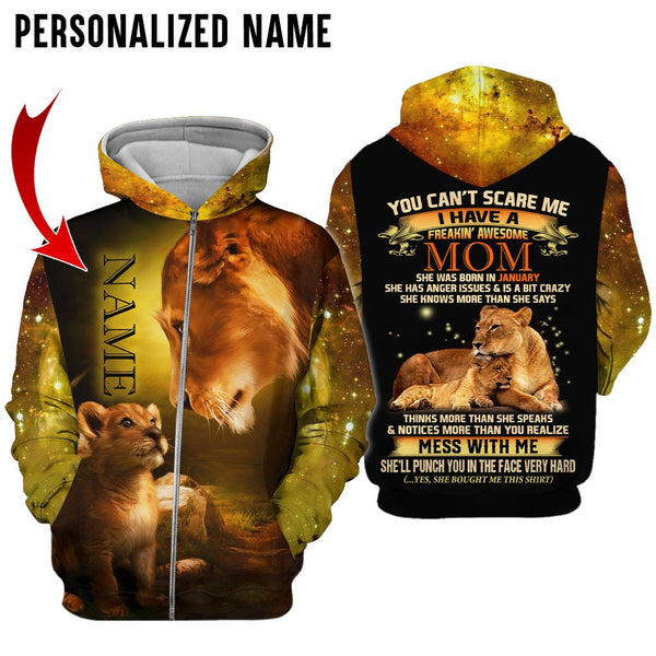 Joycorners Personalized Name Mother's Day Gift Of January Lion All Over Printed 3D Shirts