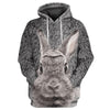 Gray Rabbit 3D All Over Printed Hoodie