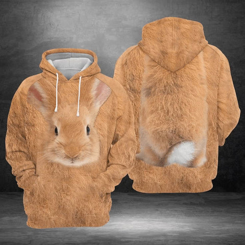 Rabbit 3D All Over Printed Hoodie