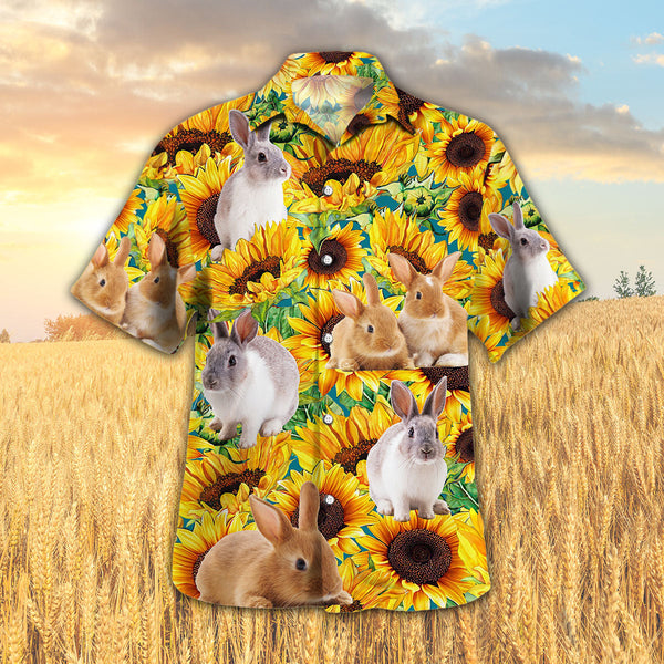 Joycorners Sunflower Rabbit All Printed 3D Hawaiian Shirt