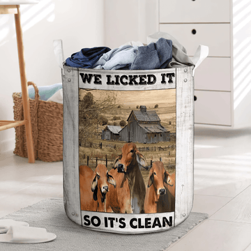 Joycorners Red Brahman Cow Laundry Basket