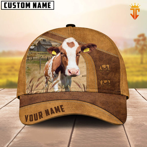 Joycorners Custom Name Red Holstein Cattle Cap TT4