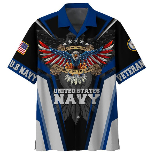 Joycorners United States Veteran U.S Navy Eagle Flag Wings All Over Printed 3D Shirts