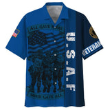 Joycorners U.S.A.F Veteran All Gave Some Some Gave 3D All Blue All Over Printed Shirts