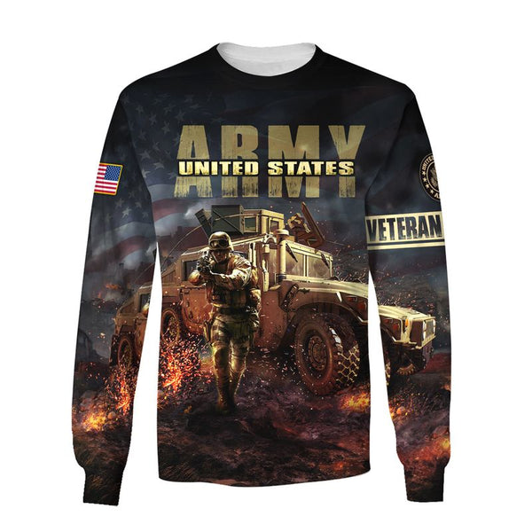 Joycorners United States Veteran U.S Army Helicopter Soldier On The Warfield Night All Over Printed 3D Shirts