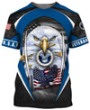 Joycorners U.S.A.F Veteran Eagles U.S Flag Blue 3D All Over Printed Shirts