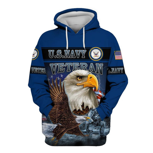 Joycorners United States Veteran U.S Navy Soldier On The Beach In Thunder Night Flying Eagle All Over Printed 3D Shirts