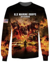 Joycorners U.S Marine Corps Veteran V.S Cerberus On Fire All Over Printed 3D Shirts