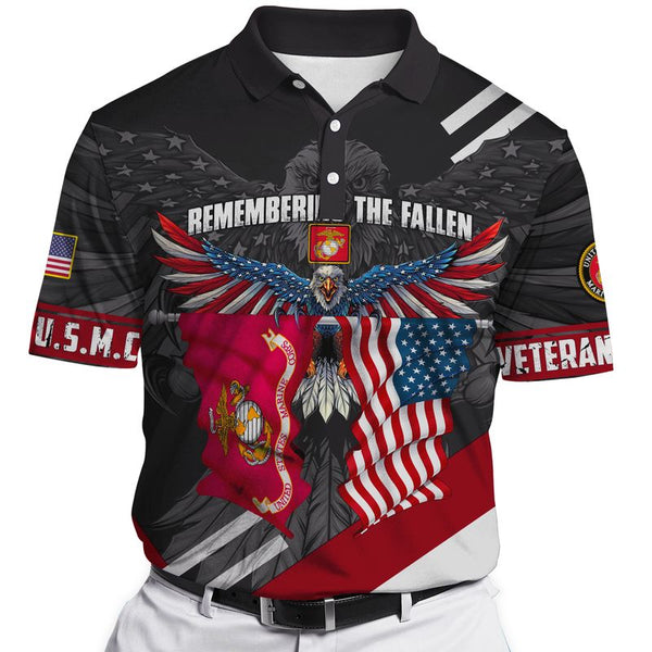 Joycorners U.S.M.C Veteran Remembering The Fallen American Eagle All Over Printed 3D Shirts