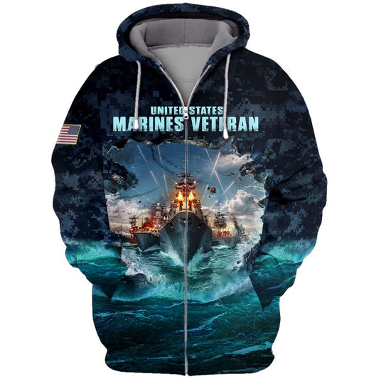 Joycorners United States Marines Veteran Battle Ships On The Day Sea Soldier  All Over Printed 3D Shirts