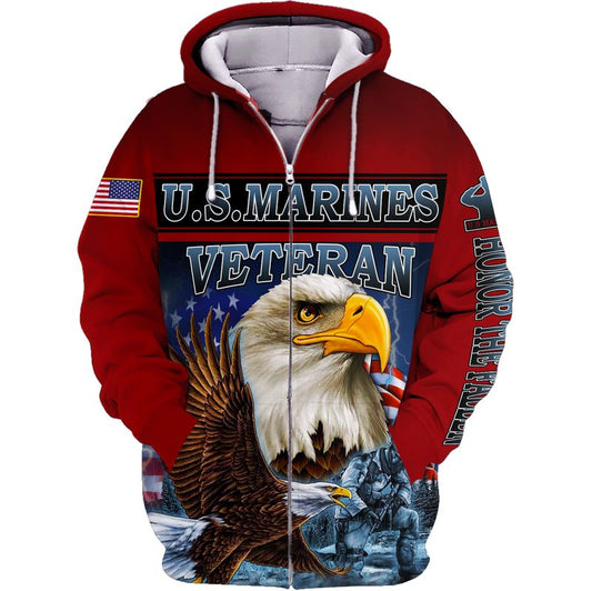 Joycorners U.S Marines Veteran Flying Eagle Soldier  All Over Printed 3D Shirts