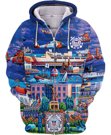 Joycorners U.S Coast Guard Illustration All Over Printed 3D Shirts