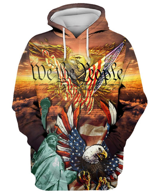 Joycorners United States We The People Statue of Liberty - Eagle All Over Printed 3D Shirts