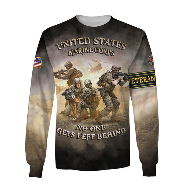 Joycorners U.S.M.C Veteran No One Get Left Behind All Over Printed 3D Shirts