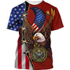 Joycorners United States Veteran U.S Army Prideful Eagle U.S Flag Honor The Fallen Red All Over Printed 3D Shirts