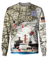 Joycorners U.S Coast Guard Ship And Map All Over Printed 3D Shirts