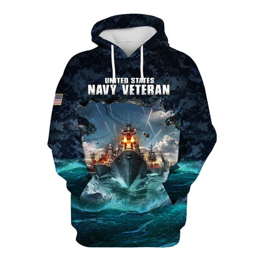 Joycorners United States Veteran U.S Navy Veteran Ships Fighting On The Sea All Over Printed 3D Shirts