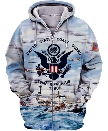 Joycorners U.S.C.G Army On The Sea Daylight All Over Printed 3D Shirts