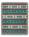 Joycorners Horse Navtive Decoration All Over Printed 3D Woven Blanket