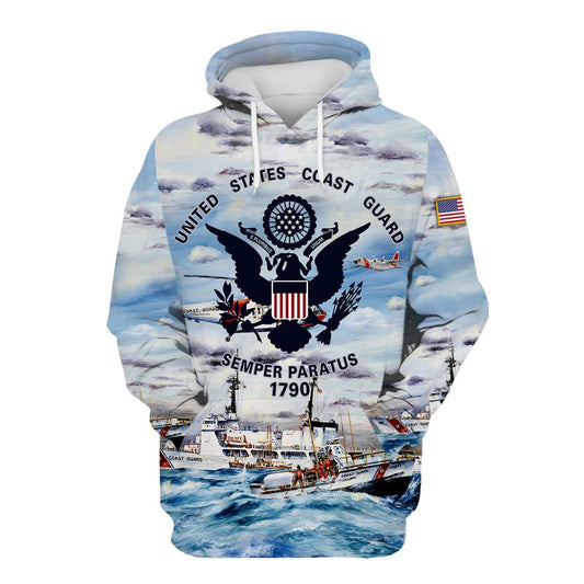 Joycorners U.S.C.G Army On The Sea Daylight All Over Printed 3D Shirts