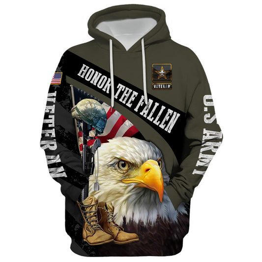 Joycorners United States Veteran U.S Army Eagle Honor The Fallen Veterans All Over Printed 3D Shirts